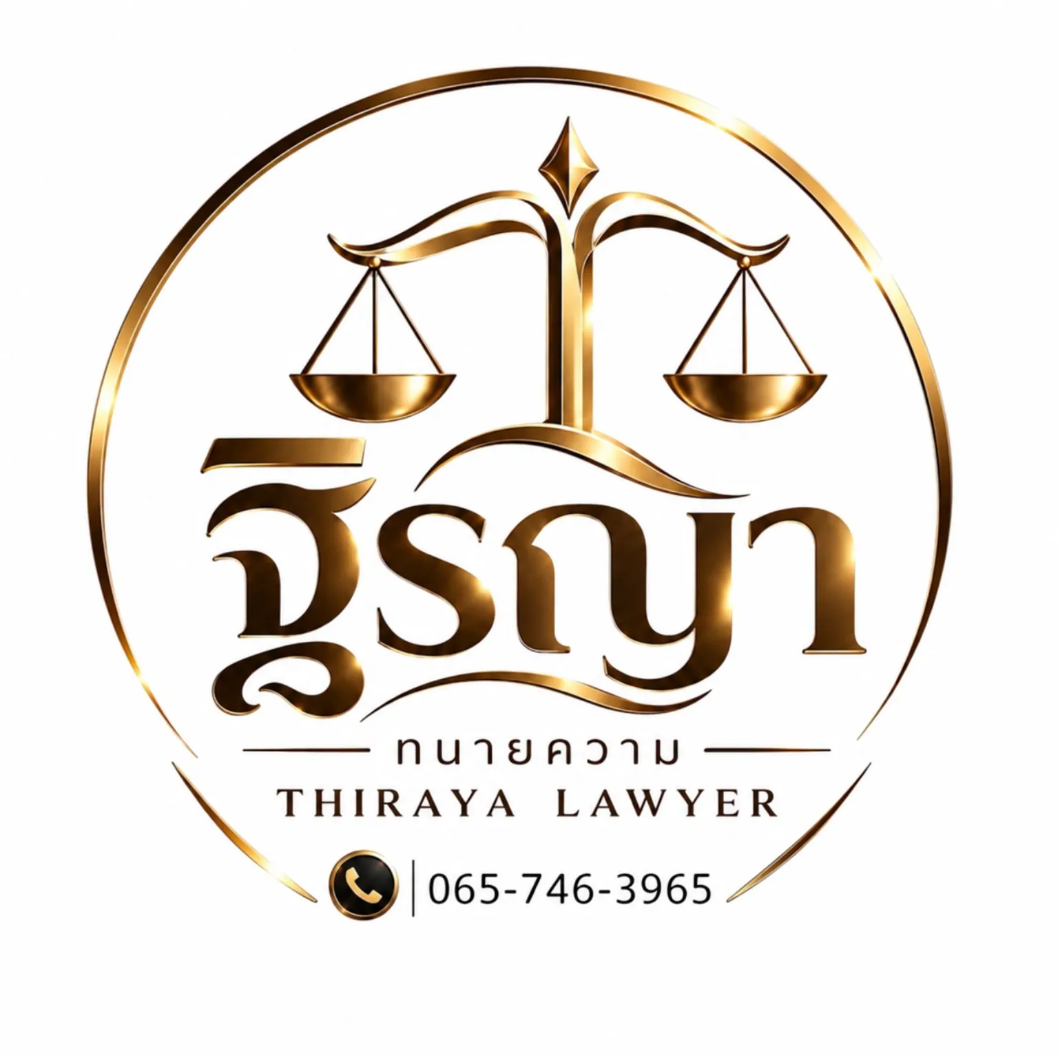 โลโก้ตาชั่งสีทอง ฐิรญา ทนายความ